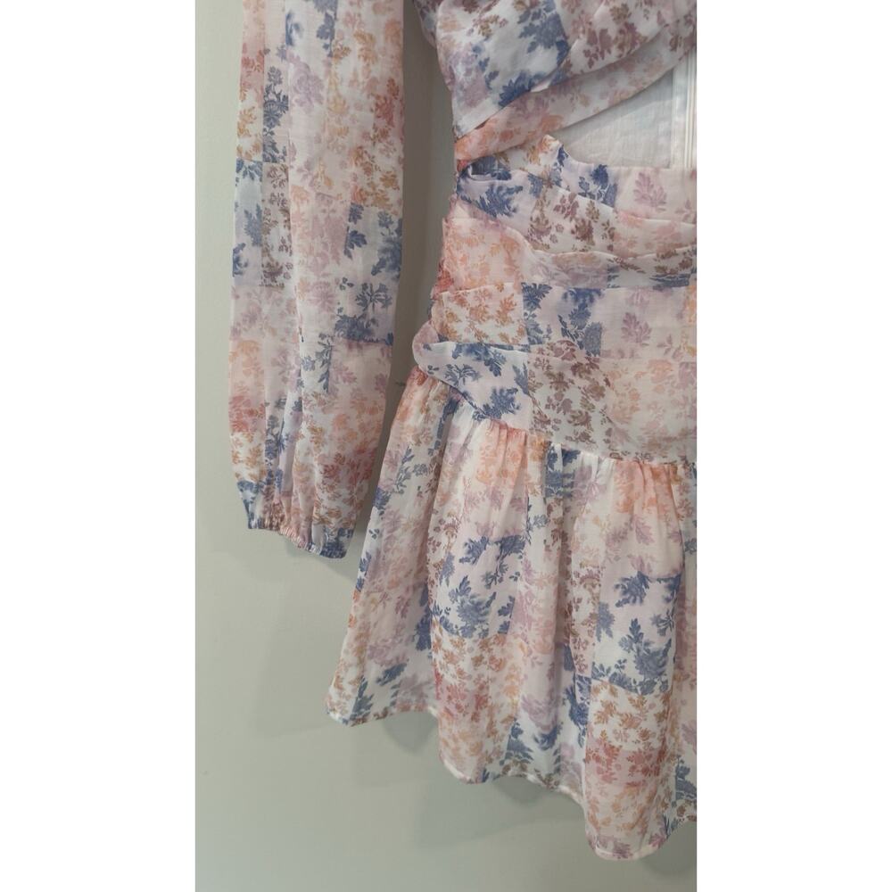 REVOLVE Atoir Floral Mini Ruffled Dress in Pink and Blue Size US 2-3077 - Picture 5 of 12